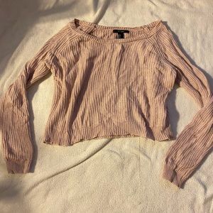 Light Pink Forever 21 Cropped Sweater S